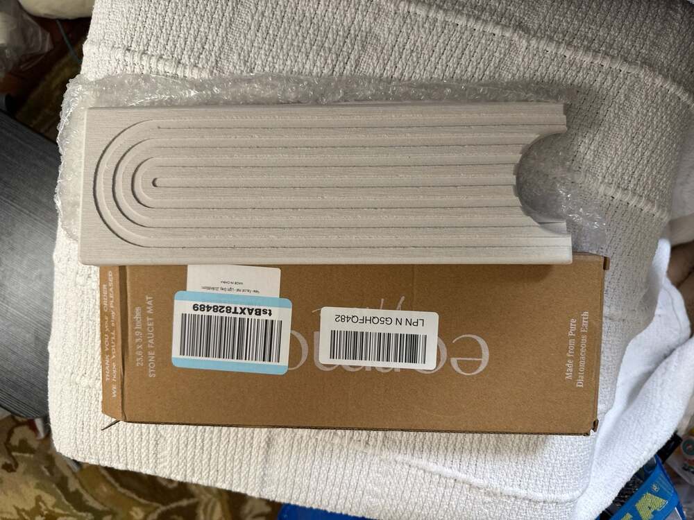 Dorai Home Diatomaceous Earth Stone Faucet Mat Light Grey (23.6 x 3.9 Inches)